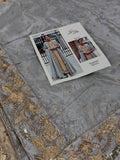 Haris Shakeel Inspired Pale Blue & Gold Embroidered Suit with Dupatta