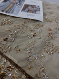 Haris Shakeel Inspired Pale Blue & Gold Embroidered Suit with Dupatta