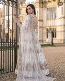 Ivory Floral Embroidered Bridal Lehenga with Choli & Dupatta