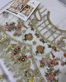Ivory Floral Embroidered Bridal Lehenga with Choli & Dupatta