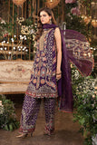 MARIA B | 3 Piece Unstitched Embroidered Raw Silk Suit | BD-2903-Purple-Default