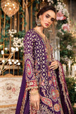 MARIA B | 3 Piece Unstitched Embroidered Raw Silk Suit | BD-2903-Purple-Default