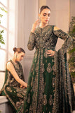 3 Piece Unstitched Embroidered Organza Suit | BD-2904 - Emerald Green