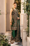 3 Piece Unstitched Embroidered Organza Suit | BD-2904 - Emerald Green