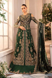 3 Piece Unstitched Embroidered Organza Suit - BD-2904 - Emerald Green