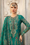 Maria B - Unstitched Embroidered Cotton Satin Suit - CST-805-Deep Ferozi