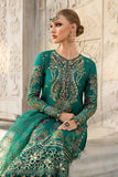 Maria B - Unstitched Embroidered Cotton Satin Suit - CST-805-Deep Ferozi