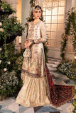 3 Piece Unstitched Embroidered Organza Suit | BD-2905-Ivory and Maroon-Default