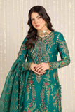 Maria B - Unstitched Embroidered Cotton Satin Suit - CST-805-Deep Ferozi