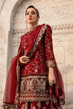 Maria B Embroidered Satin Suit - Mehndi | CST-807