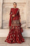 Maria B Embroidered Satin Suit - Mehndi | CST-807