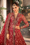 MARIA B | 3 Piece Unstitched Embroidered Organza Suit | BD-2908-Red-Default