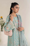 Maria B - 3 Piece Embroidered Unstitched Self Jacquard Lawn Suit - Blue