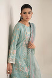 Maria B - 3 Piece Embroidered Unstitched Self Jacquard Lawn Suit - Blue