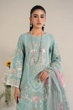 Maria B - 3 Piece Embroidered Unstitched Self Jacquard Lawn Suit - Blue