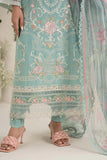 Maria B - 3 Piece Embroidered Unstitched Self Jacquard Lawn Suit - Blue