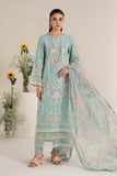 Maria B - 3 Piece Embroidered Unstitched Self Jacquard Lawn Suit - Blue