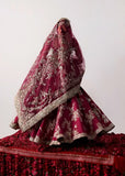 Hussain Rehar Naunihal Anari Red Satin Lehenga Set | Embellished Choli & Net Dupatta