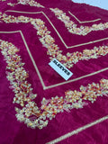 Hussain Rehar Naunihal Anari Red Satin Lehenga Set | Embellished Choli & Net Dupatta