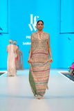 Saira Shakira – Ivory Printed Stripe Silk Kaftan