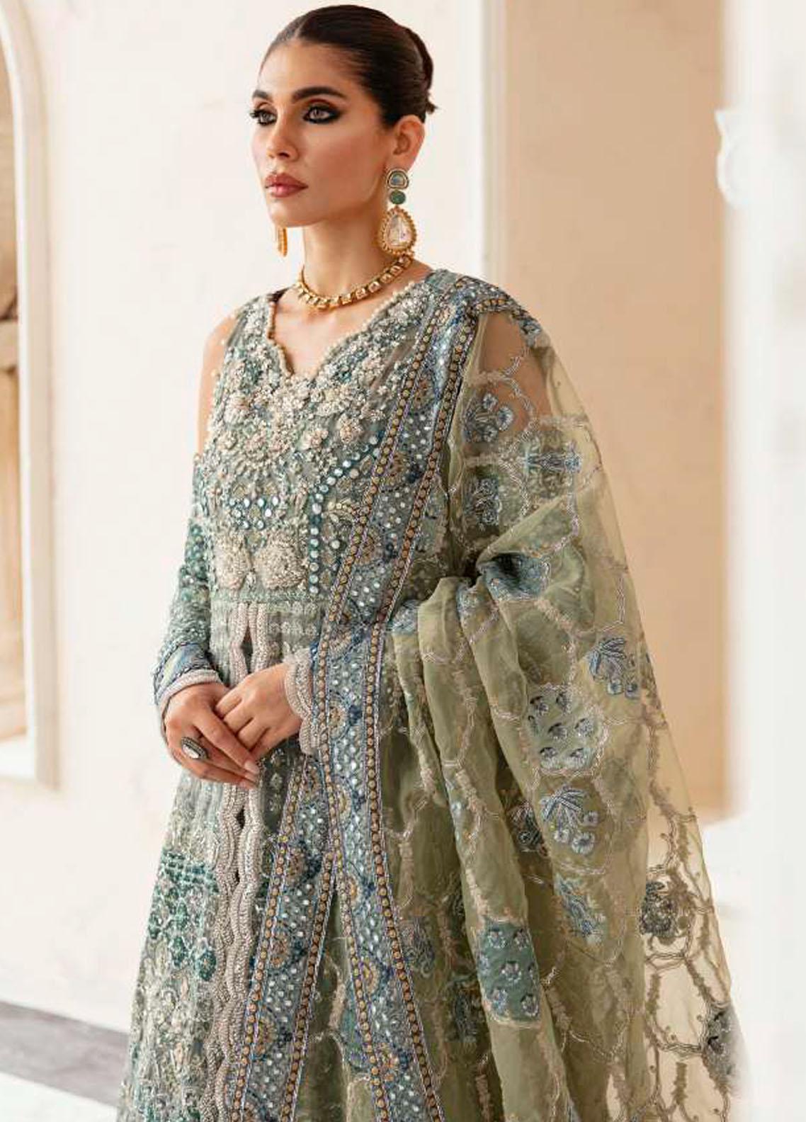 3 Piece Embroidered Unstitched Suits from Celebrations By Elaf Luxury Handwork Collection Color: Grey  Brand: Elaf