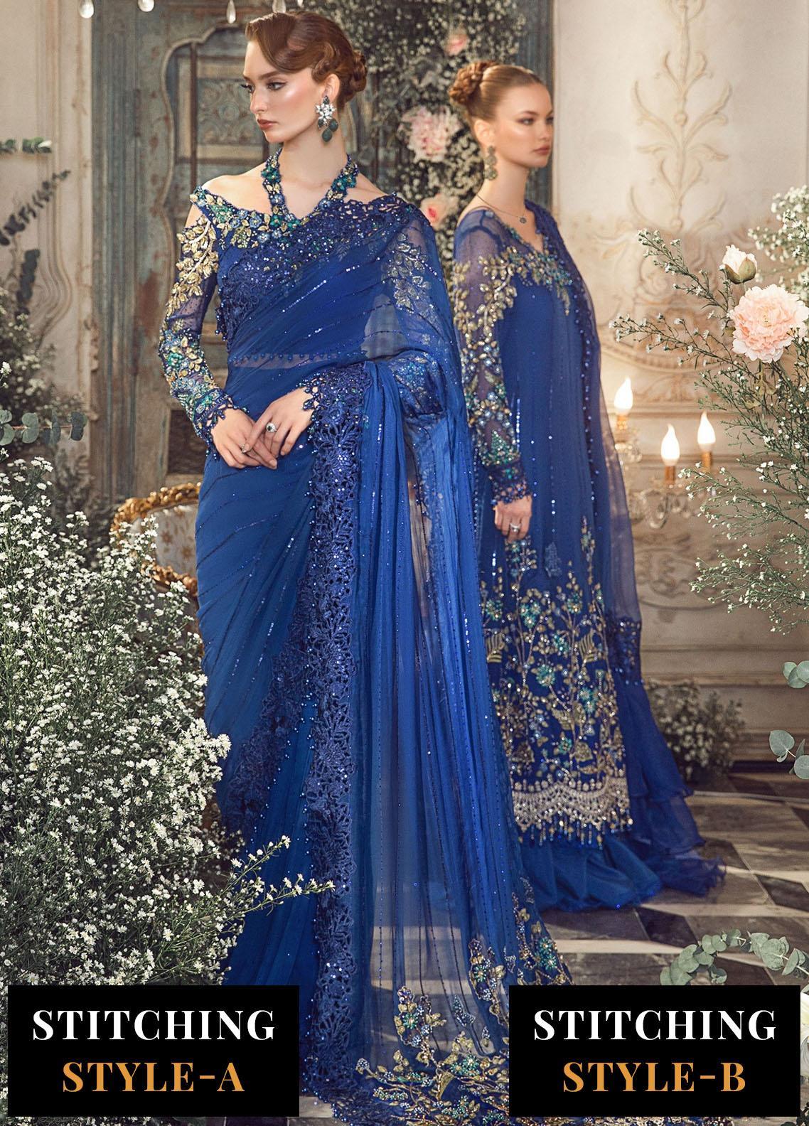 Mbroidered By Maria B Embroidered Chiffon Suits Unstitched 4 Piece MB23MW D4 - Luxury Collection