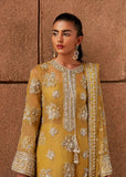 Husain Rehar Zesty – Lime Yellow Luxury Suit with Velvet Palazzo