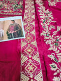 Abeera Usman Burgundy Dusk – Luxury Tussel Silk Suit