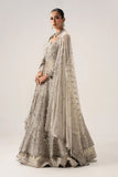 Maria B Elaria Embroidered Organza Maxi Lehenga with Net Dobatta | Fourteen-Panel Luxury Collection
