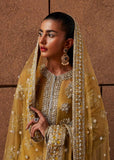 Husain Rehar Zesty – Lime Yellow Luxury Suit with Velvet Palazzo