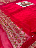 Nomi Ansari NAOW-800 – Multi-Hued Raw Silk Hand Embellished Suit
