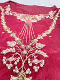 Product Title
Tabeer – Magenta Sheesha Silk Suit with Hand Work