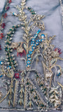 Mirha Imran Tealeh - Embroidered Teal Green Long Shirt & Silk Sharara