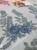 Maria B Ombre Blossom Embroidered Pishwas with Dupatta | Pink & Grey