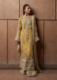 Husain Rehar Zesty – Lime Yellow Luxury Suit with Velvet Palazzo