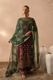 Abeera Usman Burgundy Dusk – Luxury Tussel Silk Suit