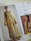 Husain Rehar Zesty – Lime Yellow Luxury Suit with Velvet Palazzo