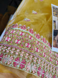 Husain Rehar Bano – Luxury Organza Silk Sharara Suit with Kora Dabka Work