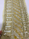 Husain Rehar Zesty – Lime Yellow Luxury Suit with Velvet Palazzo