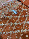 Afrozeh Rangreza Unstitched 7-Piece Embroidered Bridal Suit | Premium Net & Raw Silk