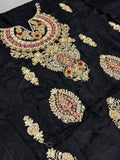 Sarazara Lunara | Premium Tassel Silk Embroidered Ensemble with Trouser & Accessories