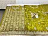 Faiza Saqlain – Luxury Formal Gharara Suit (Tussel Silk Embellished)