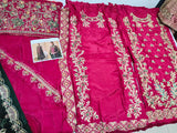 Abeera Usman Burgundy Dusk – Luxury Tussel Silk Suit