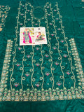 Farah Talib Aziz – Avisa Emerald  Luxury Formal 3 Piece Suit (Tussel Silk Embellished)