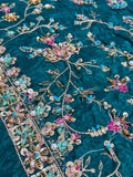 Farah Talib Aziz – Avisa Emerald  Luxury Formal 3 Piece Suit (Tussel Silk Embellished)