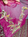 Sana Safinas B-389 – Luxury Korean Raw Silk Suit with Embroidered Hand Work