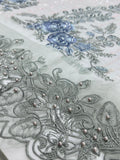 Maria B Ombre Blossom Embroidered Pishwas with Dupatta | Pink & Grey