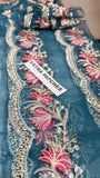Mirha Imran Tealeh - Embroidered Teal Green Long Shirt & Silk Sharara