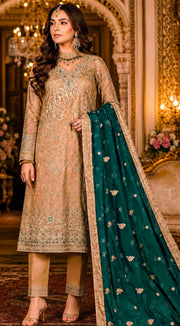 Maria B Luxury Suit – 3 Piece (Tussel Silk Embellished)
