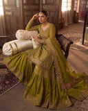 Faiza Saqlain – Luxury Formal Gharara Suit (Tussel Silk Embellished)